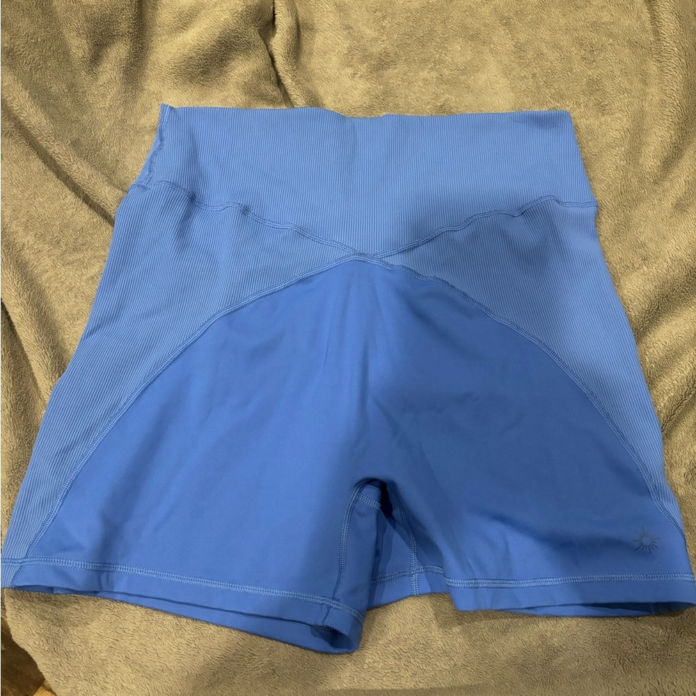 Aerie Blue Athletic Shorts with Wide Waistband